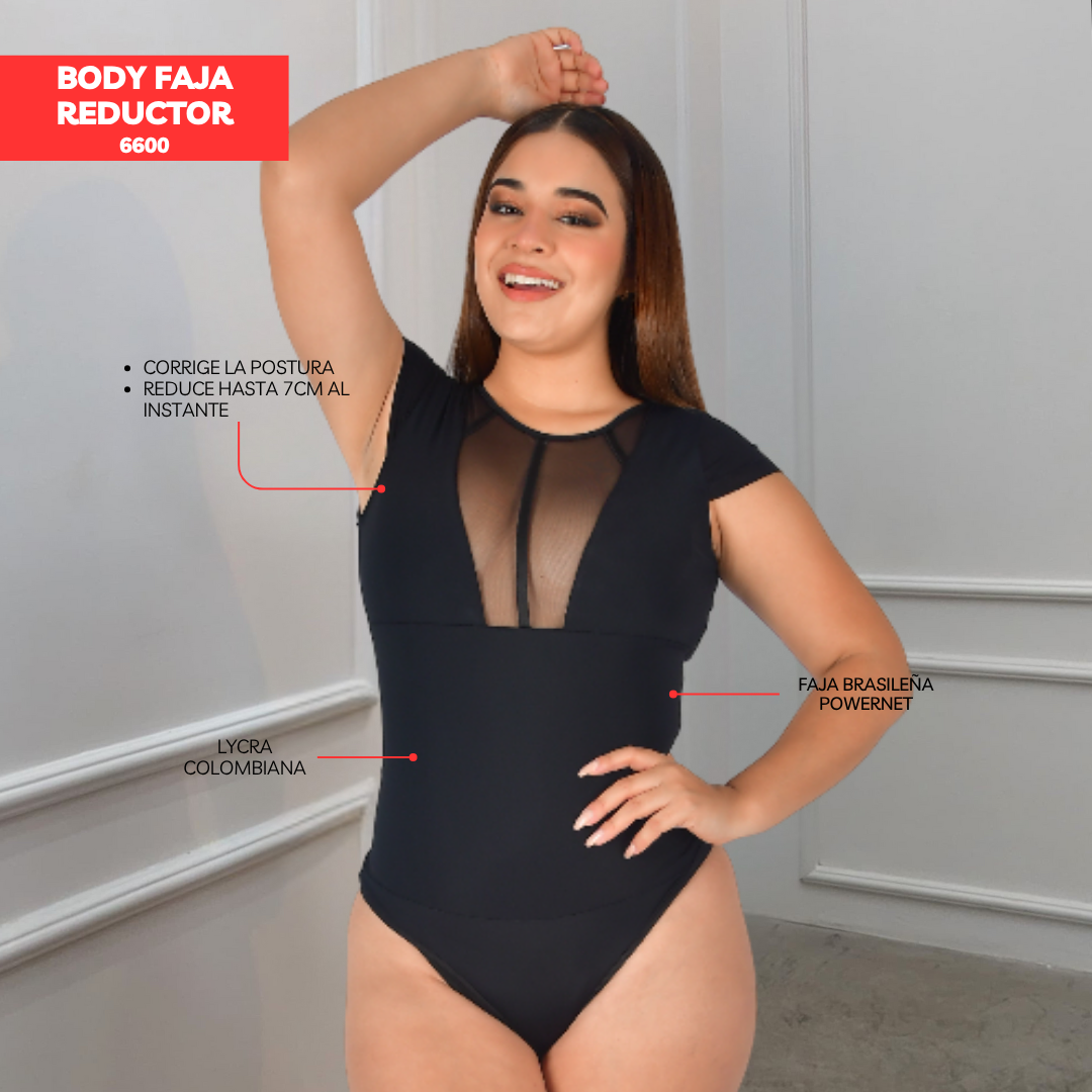 BODY FAJA REDUCTOR COLOMBIANO - MANGA CORTA 6600