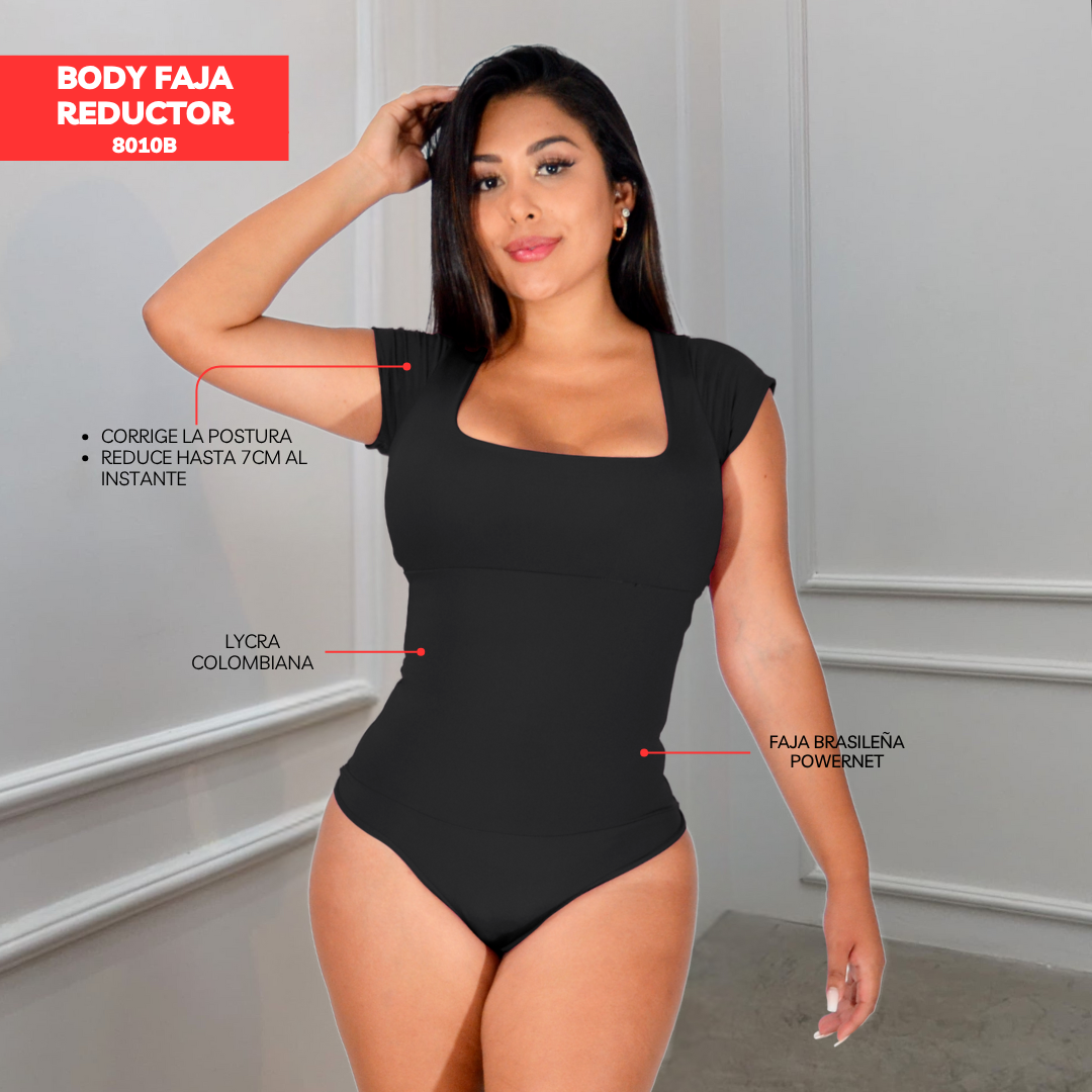 BODY FAJA REDUCTOR COLOMBIANO - MANGA CORTA 8010B