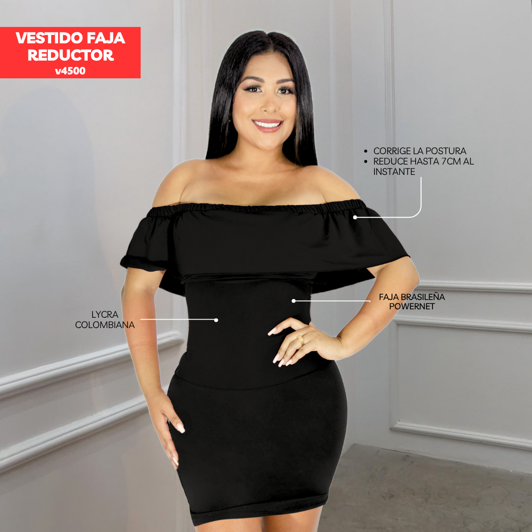 VESTIDO FAJA REDUCTOR COLOMBIANO - CASUAL V4500