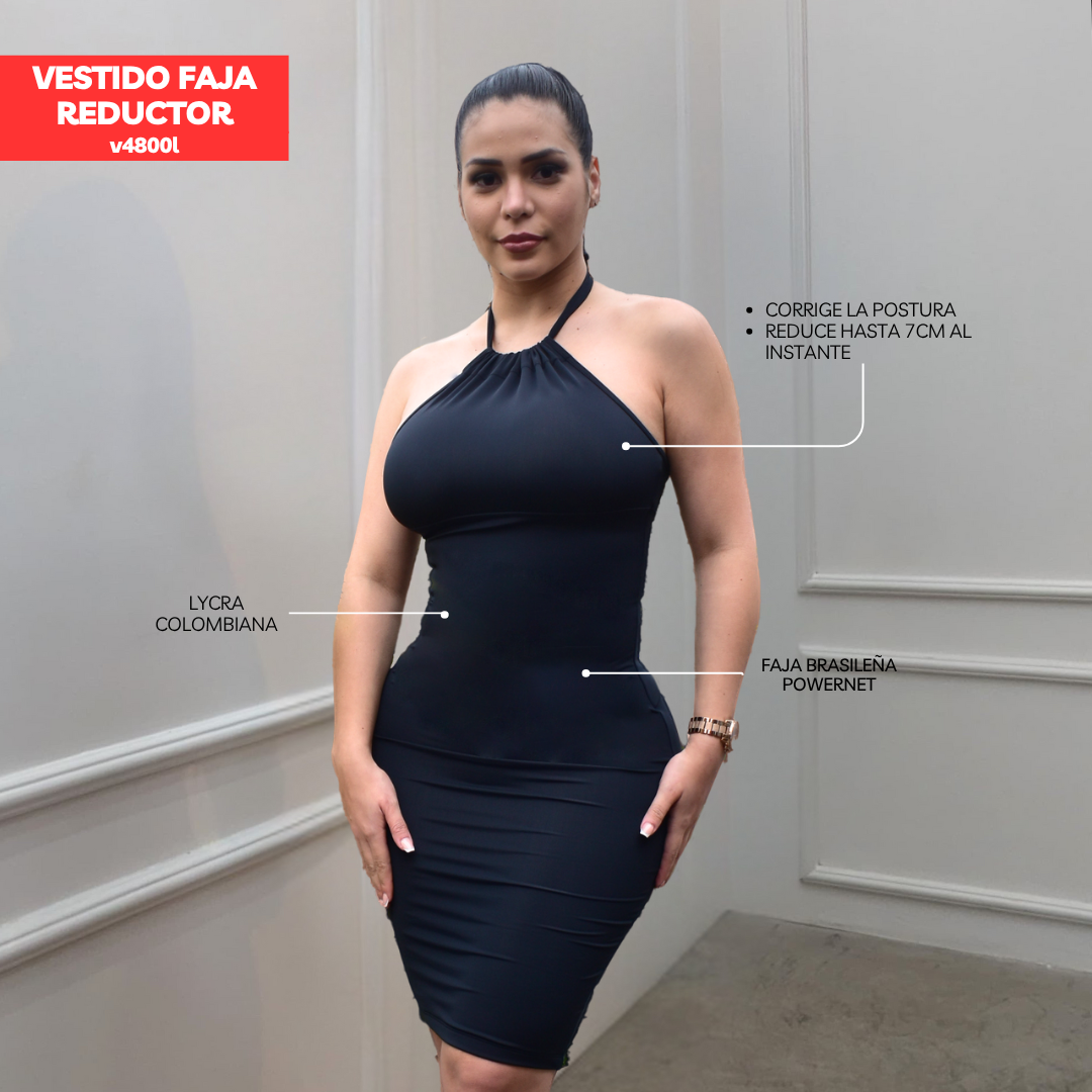 VESTIDO FAJA REDUCTOR COLOMBIANO - CASUAL V4800L