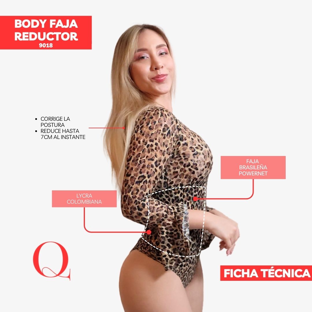 Body Faja encaje colombiano 9018 reductor de cintura