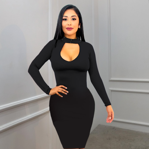 VESTIDO FAJA REDUCTOR COLOMBIANO - CASUAL V5700BL