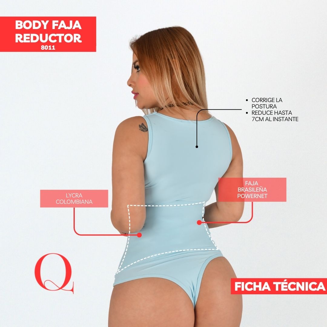 Body Faja Reductor Algodón 8011 CELESTE BB