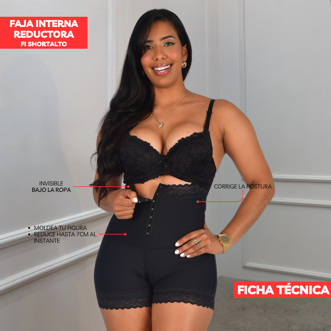 FAJA INTERNA - SHORT ALTO CON BROCHE POWERNET ULTRALEVANTACOLA-FISHORT ALTO