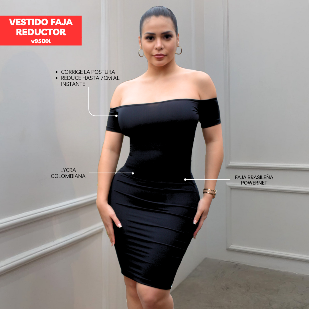 VESTIDO FAJA REDUCTOR COLOMBIANO - CASUAL V9500L