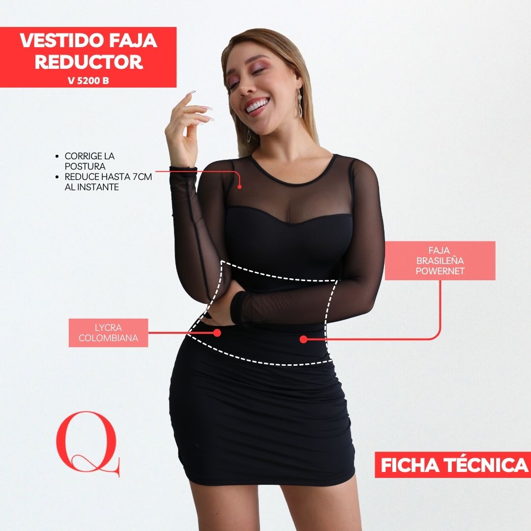 Vestido con Faja Reductor V5200B