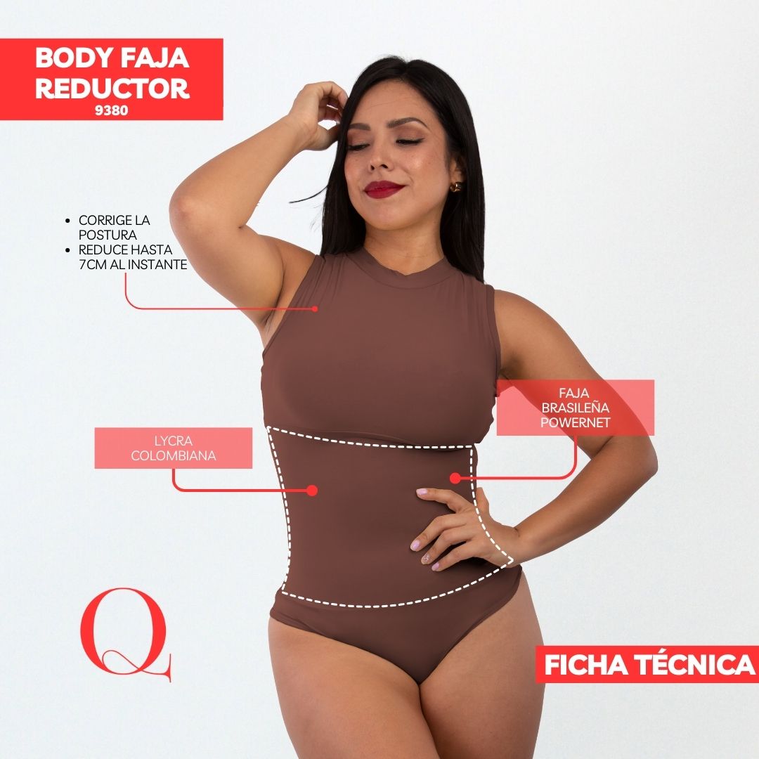 Body Faja Reductor Algodón 9380 CAFÉ