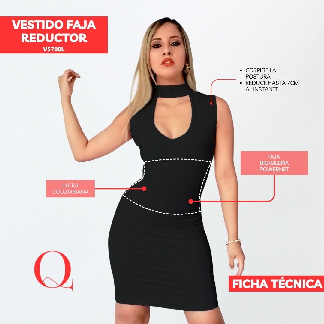 Vestido con Faja Reductor V5700L