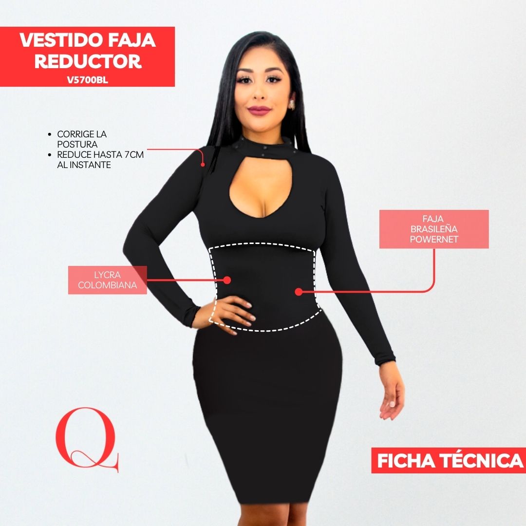 Vestido con Faja Reductor V5700BL
