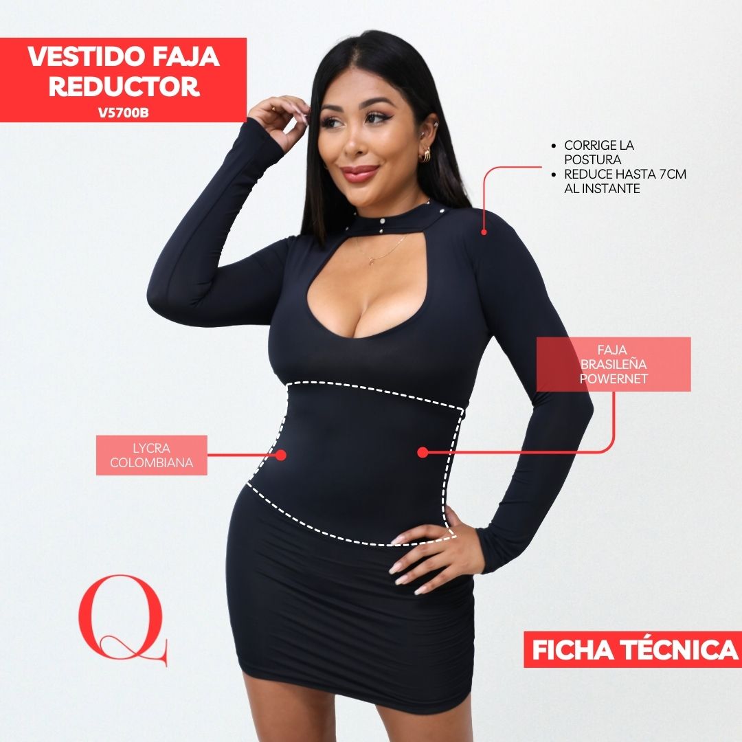 Vestido con Faja Reductor V5700B