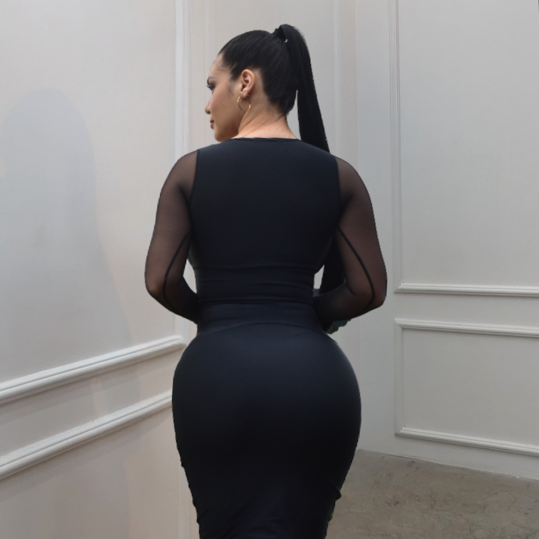 VESTIDO FAJA REDUCTOR COLOMBIANO - MODA V5200BL