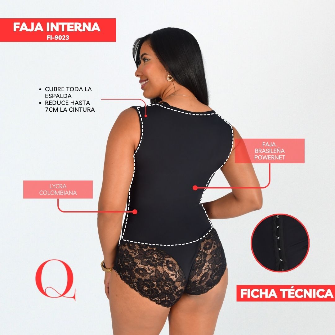 FAJA INTERNA POWERNET- BVD ESPALDA COMPLETA Y CON BROCHES FI9023