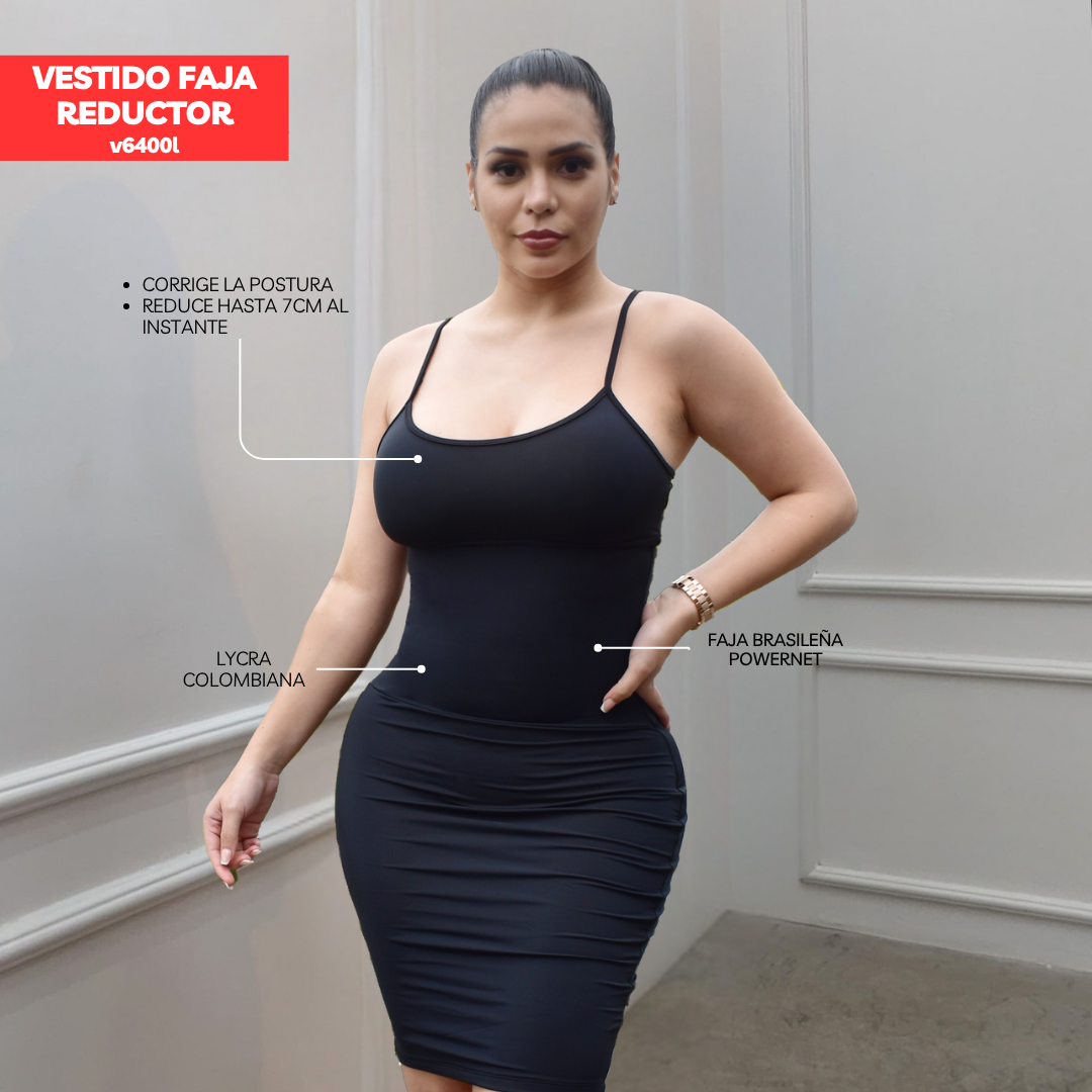 VESTIDO FAJA REDUCTOR COLOMBIANO - BASIC V6400L