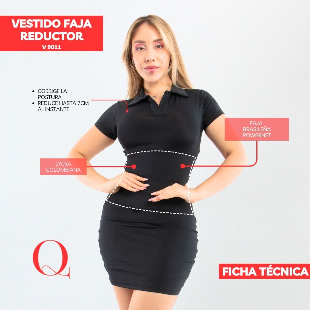 Vestido con Faja Reductor V9011
