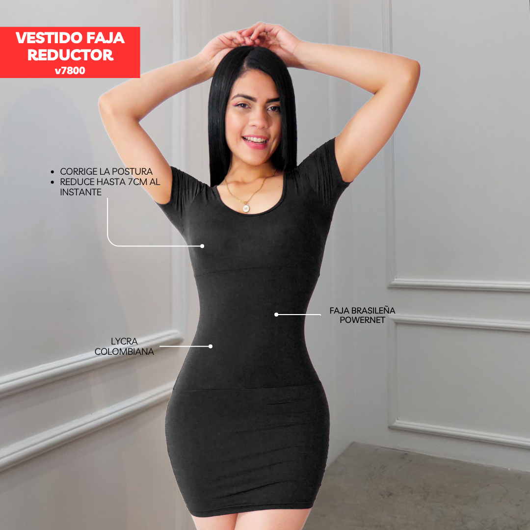 VESTIDO FAJA REDUCTOR COLOMBIANO - BASIC V7800