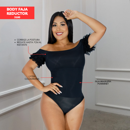 BODY FAJA REDUCTOR COLOMBIANO - MANGA CORTA 3100