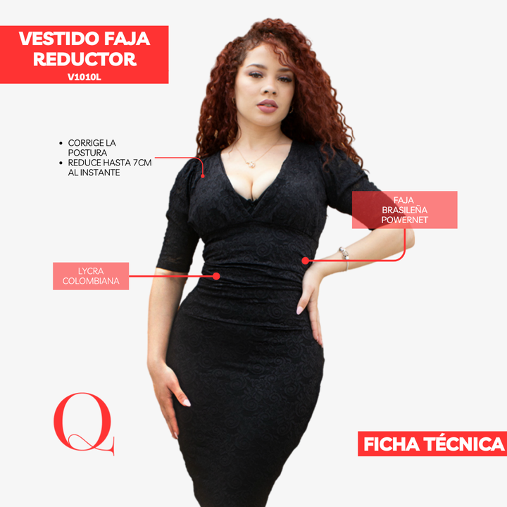 Vestido Faja Encaje colombiano V1010L