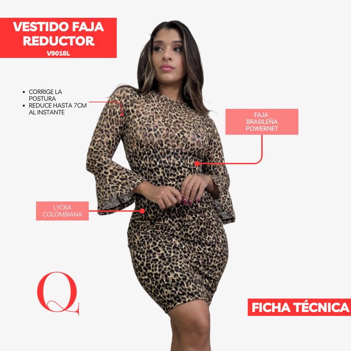 Vestido con Faja Reductor V9018L
