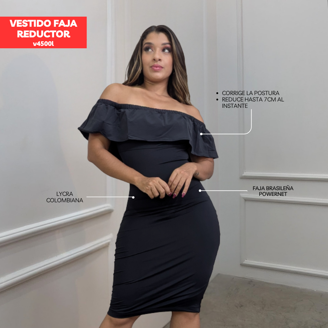 VESTIDO FAJA REDUCTOR COLOMBIANO - CASUAL V4500L