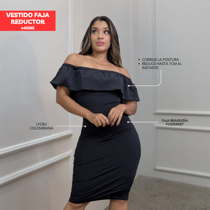 VESTIDO FAJA REDUCTOR COLOMBIANO - CASUAL V4500L