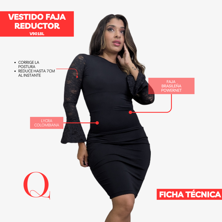 Vestido con Faja Reductor V9018L