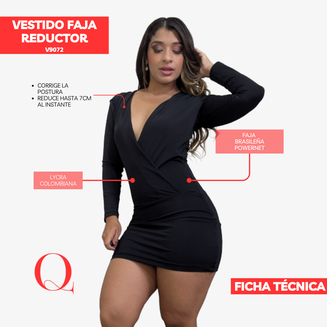 Vestido con Faja Reductor V9072