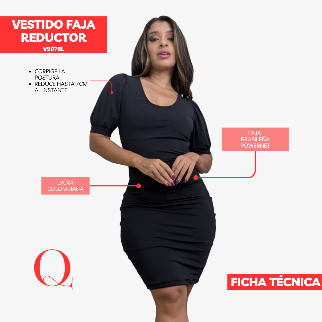 Vestido con Faja Reductor V9078L