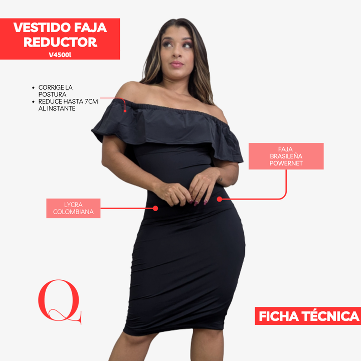 Vestido con Faja Reductor V4500L
