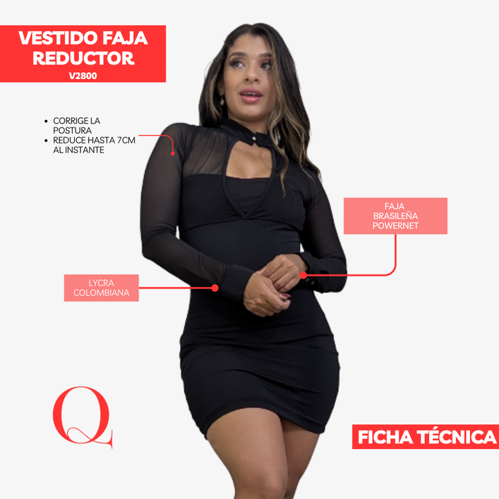 Vestido con Faja Reductor V2800