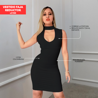 VESTIDO FAJA REDUCTOR COLOMBIANO - CASUAL V5700L