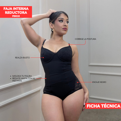 FAJA INTERNA POWERNET - CON COPA PESACADO ARO Y CALZON CACHETERO FI9020