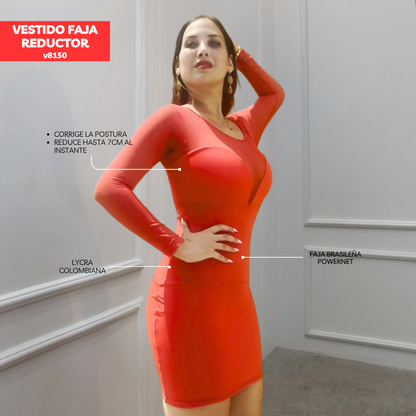 VESTIDO FAJA REDUCTOR COLOMBIANO - CASUAL V8150