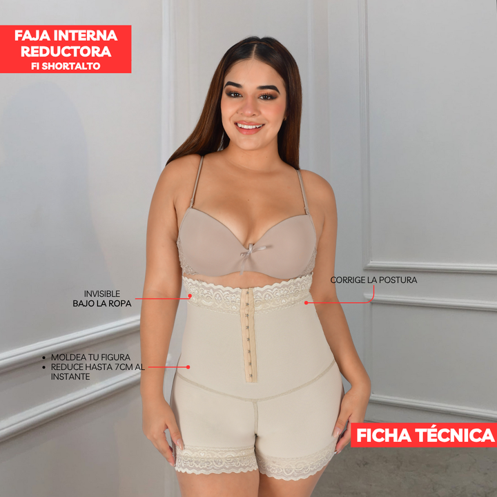 FAJA INTERNA - SHORT ALTO CON BROCHE POWERNET ULTRALEVANTACOLA-FISHORT ALTO