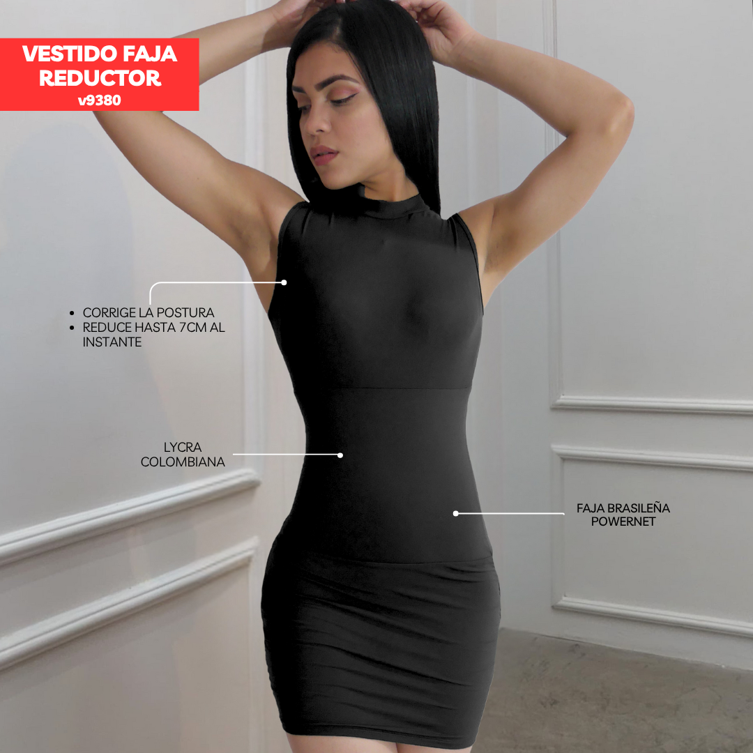 VESTIDO FAJA REDUCTOR COLOMBIANO - CASUAL V9380