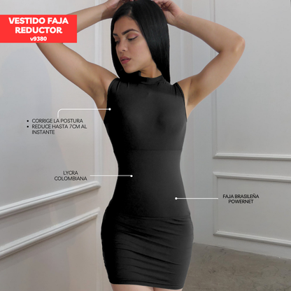 VESTIDO FAJA REDUCTOR COLOMBIANO - CASUAL V9380