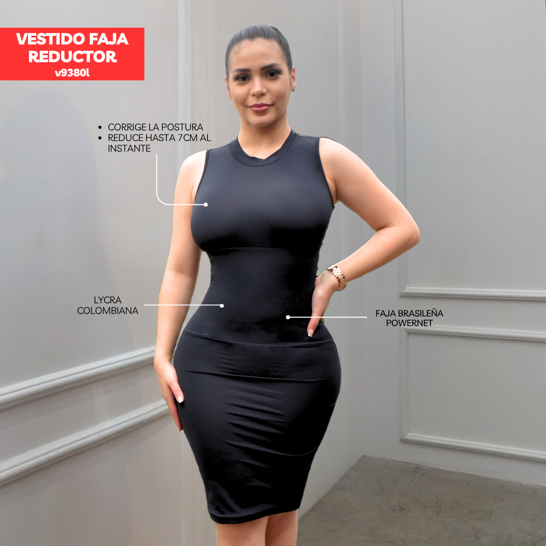 VESTIDO FAJA REDUCTOR COLOMBIANO - CASUAL V9380L