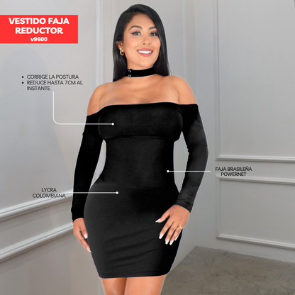 VESTIDO FAJA REDUCTOR COLOMBIANO - CASUAL V9600