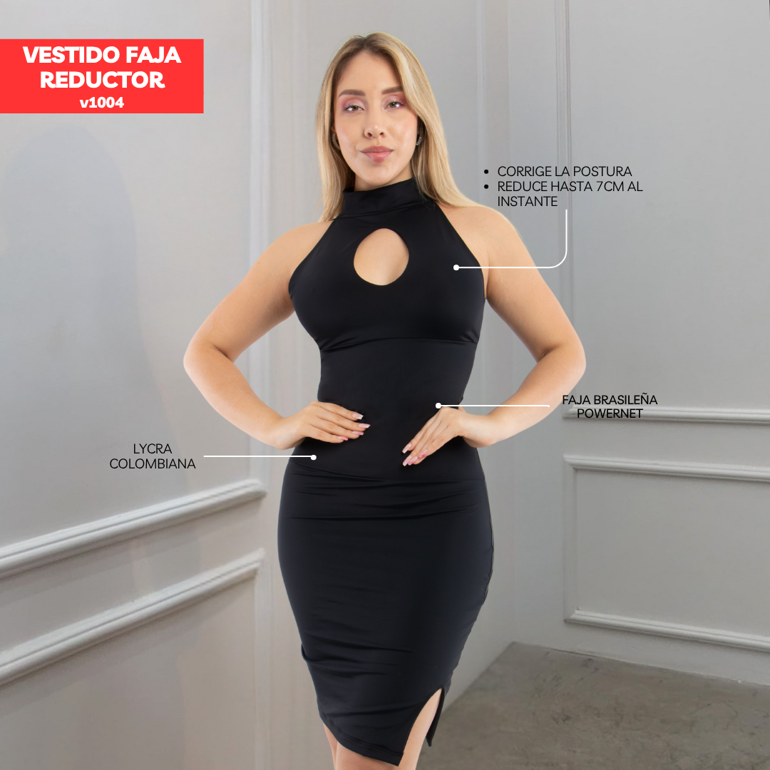 VESTIDO FAJA REDUCTOR COLOMBIANO - CASUAL V1004