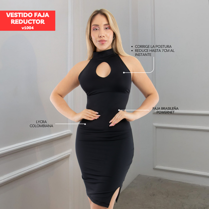 VESTIDO FAJA REDUCTOR COLOMBIANO - CASUAL V1004