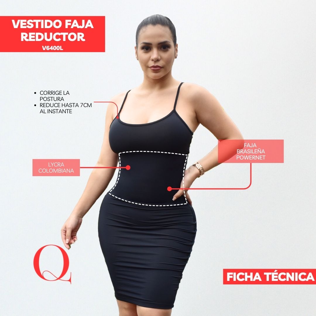 Vestido con Faja Reductora V6400L