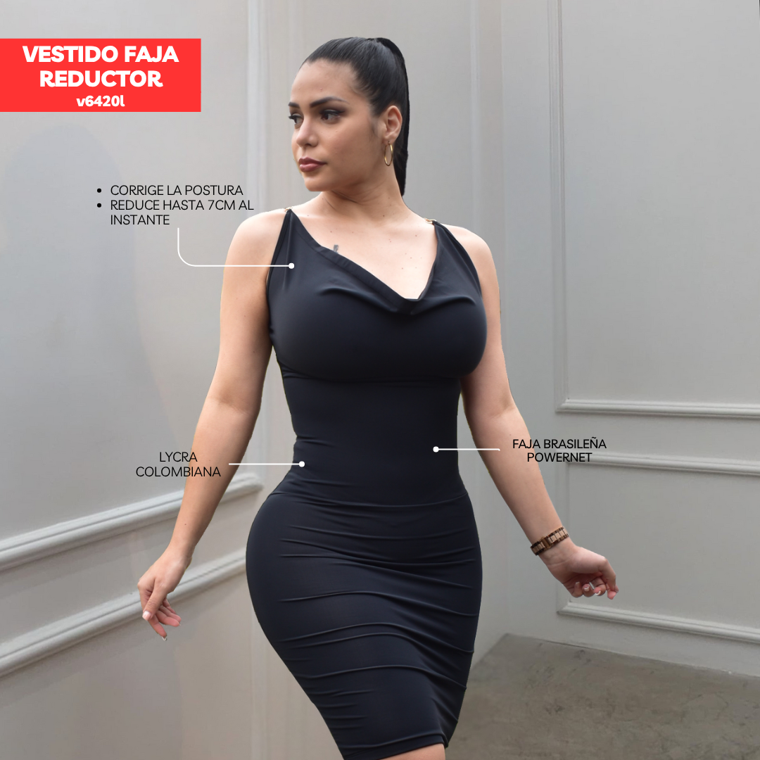 VESTIDO FAJA REDUCTOR COLOMBIANO - MODA V6450L