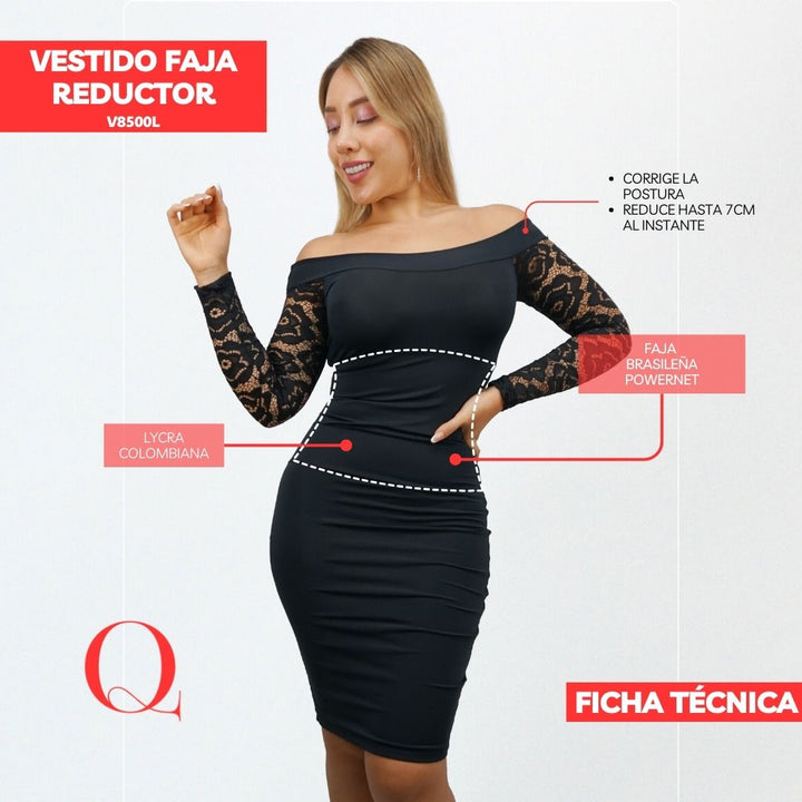 Vestido con Faja Reductor V8500L
