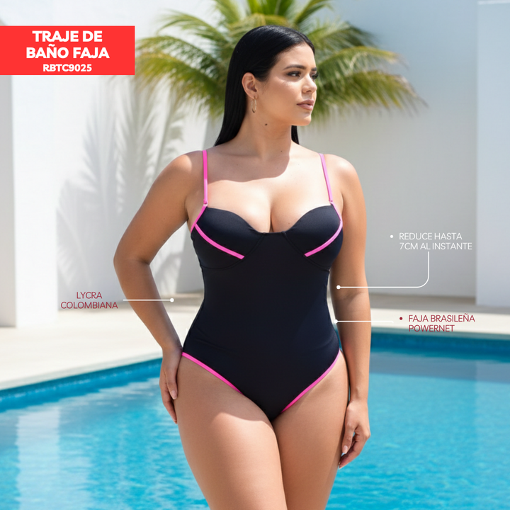 TRAJE DE BAÑO CON FAJA CASUAL RBTC9025