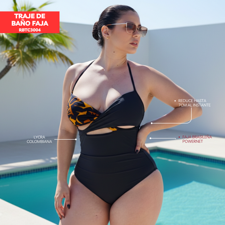 TRAJE DE BAÑO CON FAJA CASUAL RBTC3004