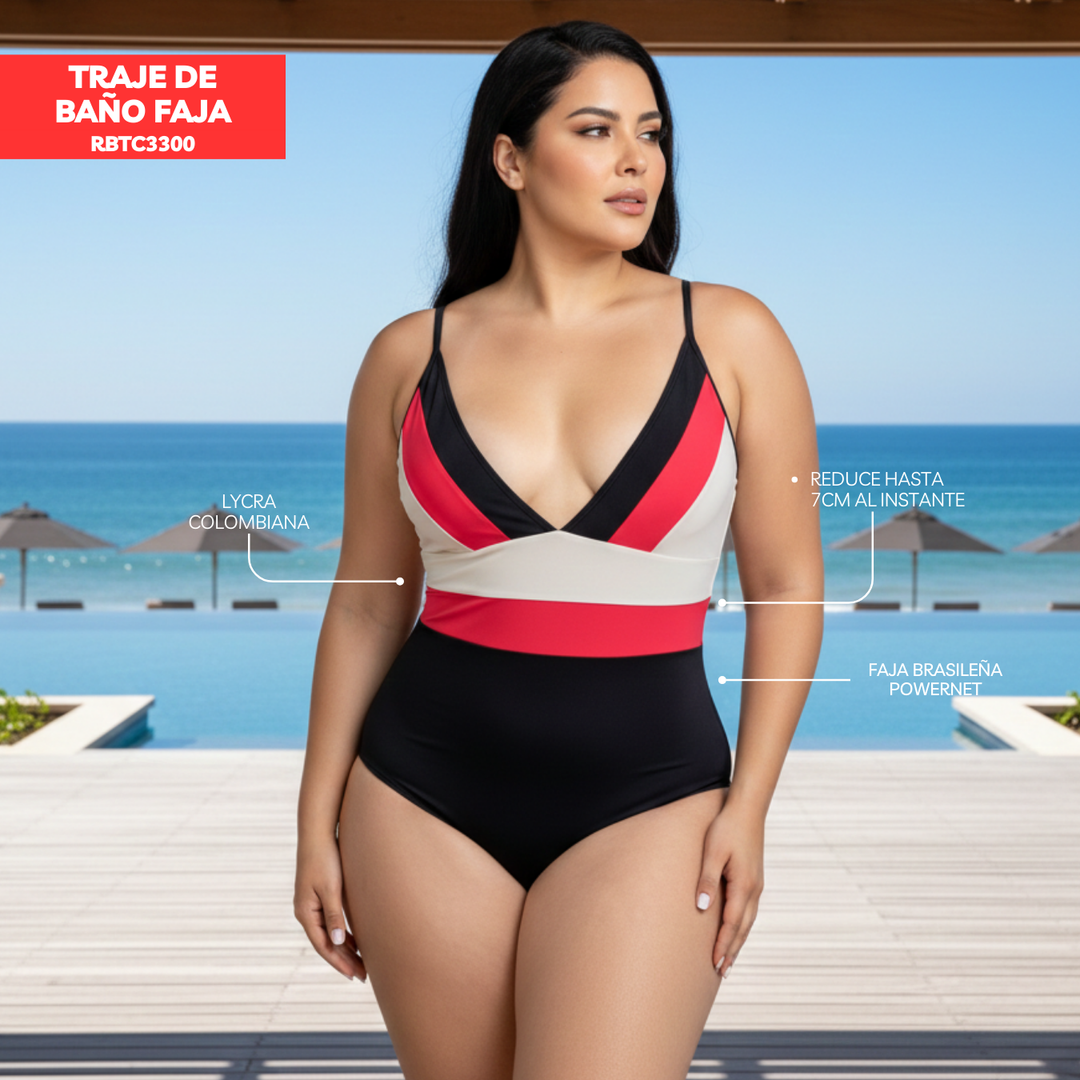 TRAJE DE BAÑO CON FAJA MODA RBTC3300