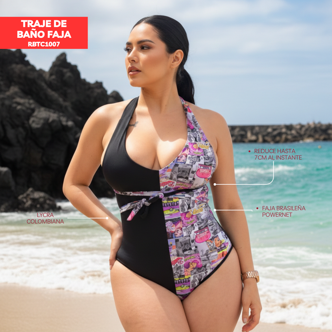 TRAJE DE BAÑO CON FAJA MODA RBTC1007