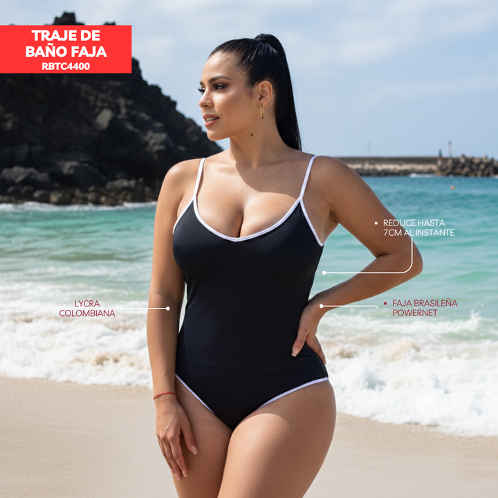 TRAJE DE BAÑO CON FAJA CASUAL RBTC4400