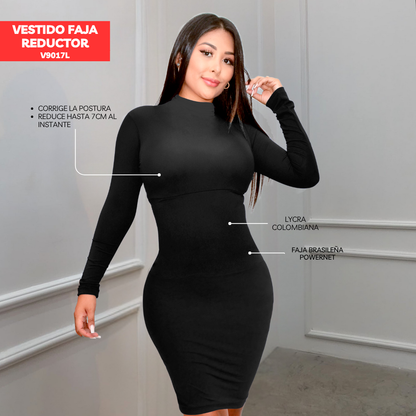 VESTIDO FAJA REDUCTOR COLOMBIANO - CASUAL V9017L