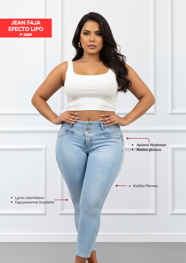 Jeans con Faja Levanta Glúteos 300F