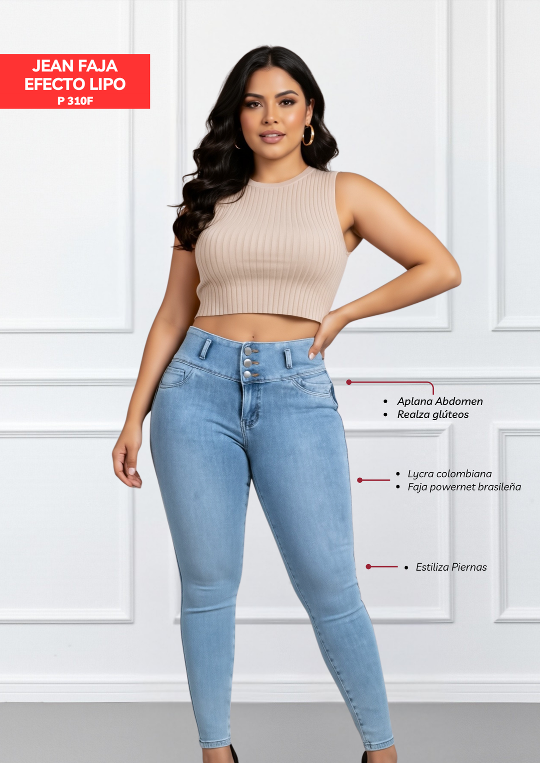 Jeans con Faja Levanta Glúteos 310F